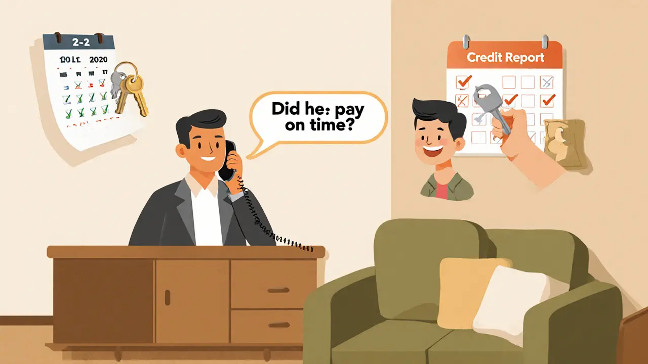 Ландлорд звонит предыдущему арендодателю, чтобы проверить надежность жильца.