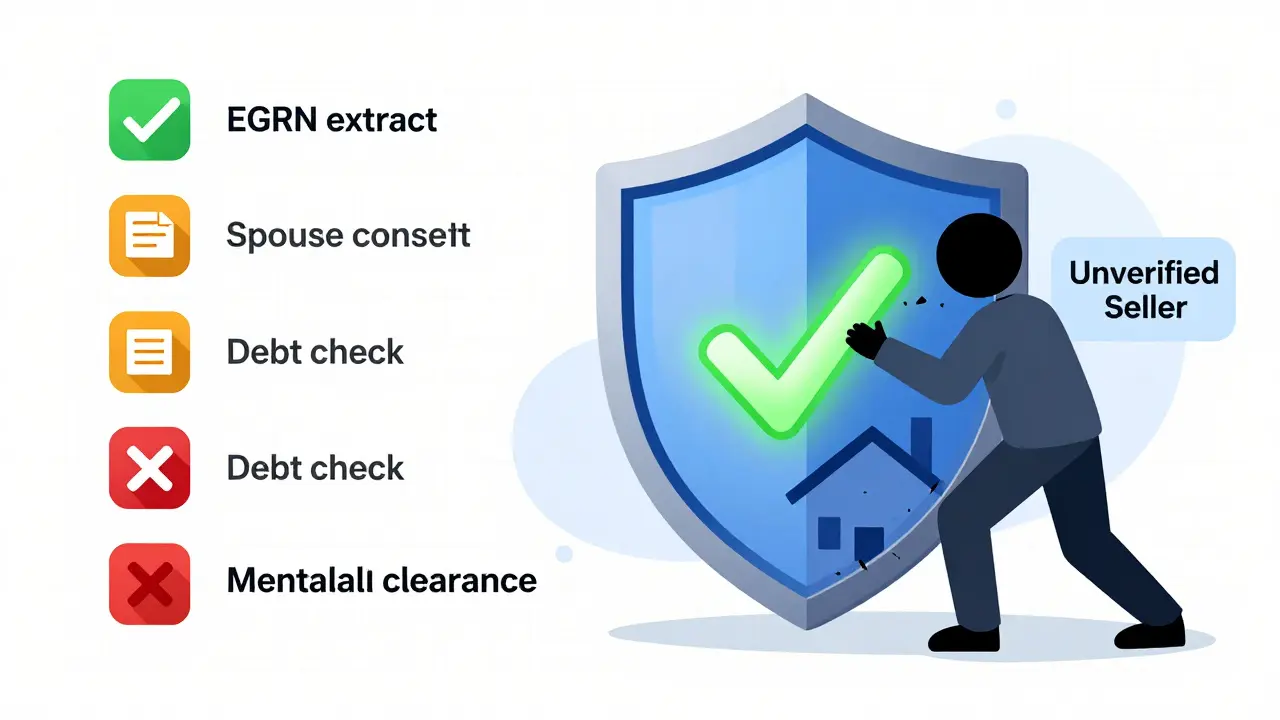Защитный щит из проверок безопасности для покупателя жилья на вторичном рынке.