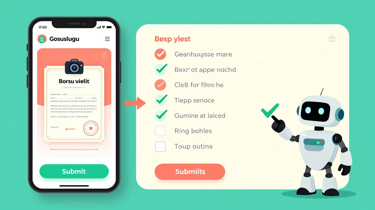 Смартфон сканирует документы для подачи заявления на маткапитал с пошаговой инструкцией.
