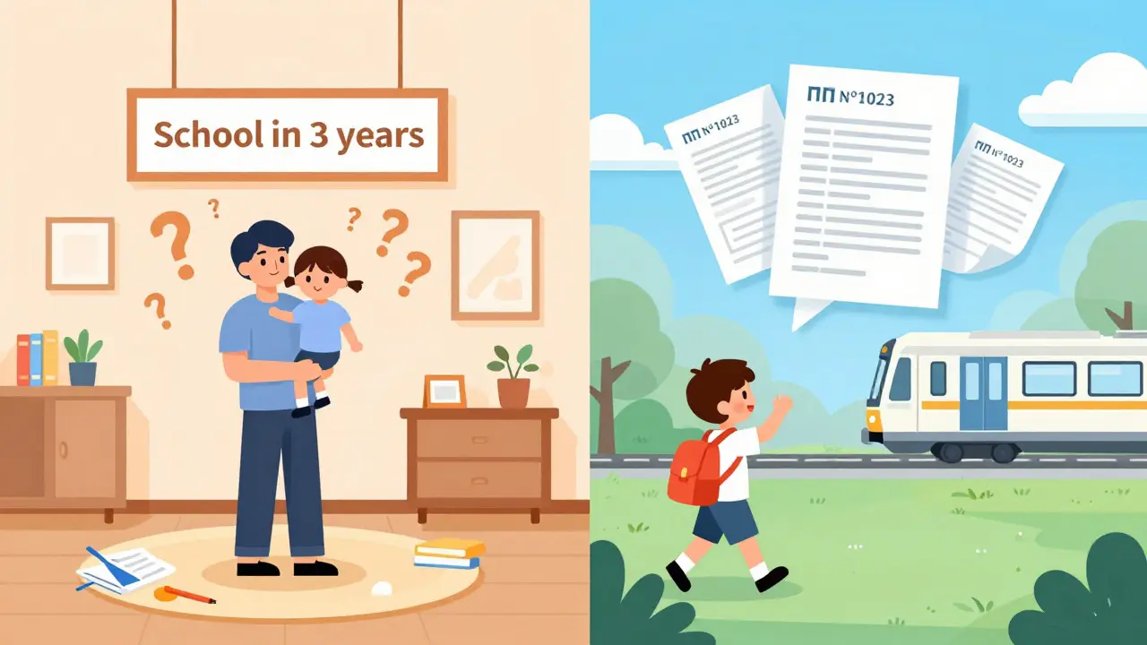 Сравнение: слева — неопределенность с вопросами, справа — ясность с школой и метро рядом.