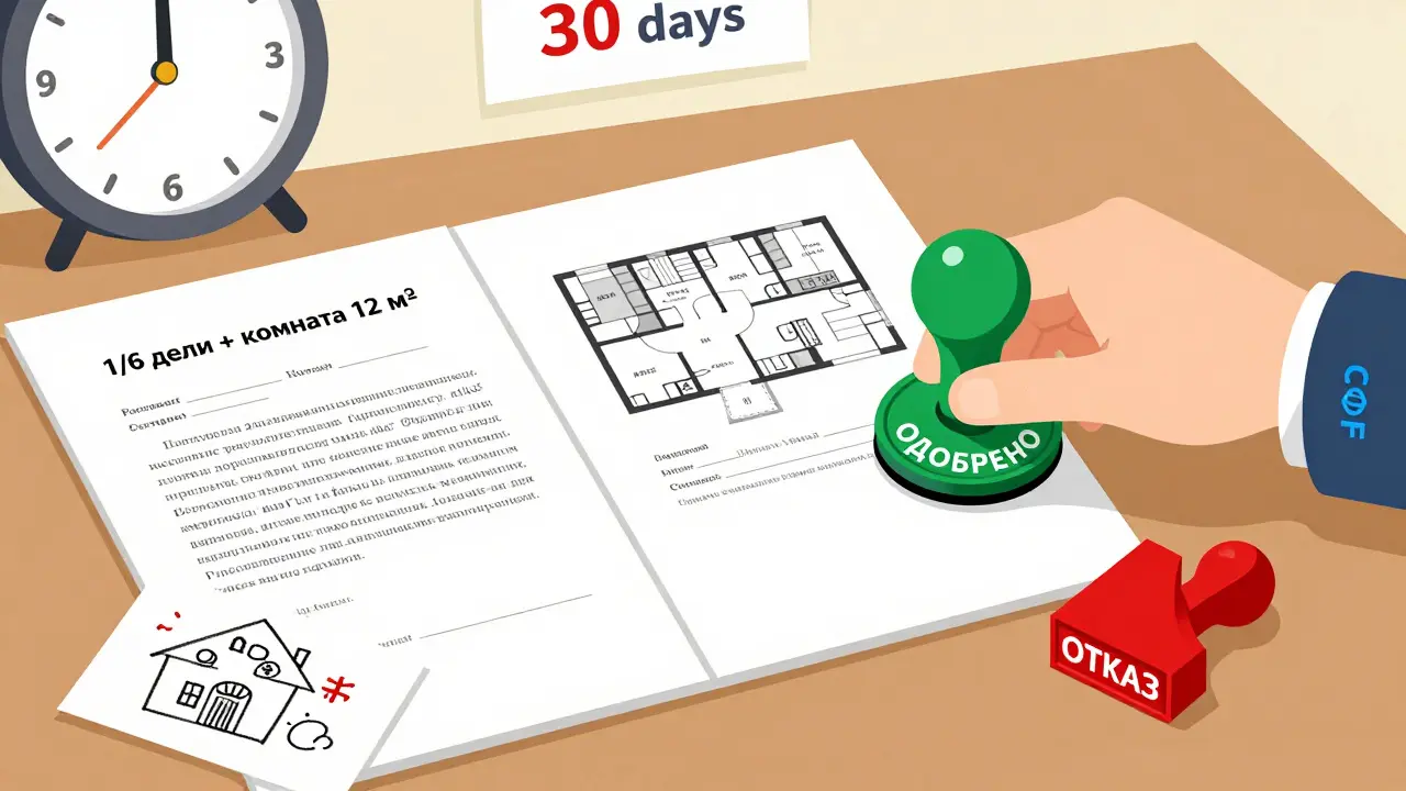 Юристы оформляют договор купли-продажи доли с указанием конкретной комнаты и планом квартиры