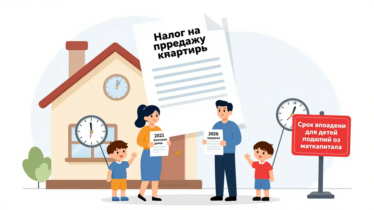 Как рассчитать налог при продаже квартиры с долями у детей в 2026 году