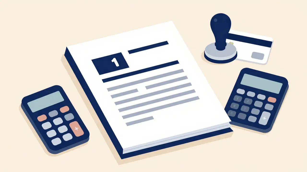 Рабочий стол с документами для подтверждения расходов на услуги агента