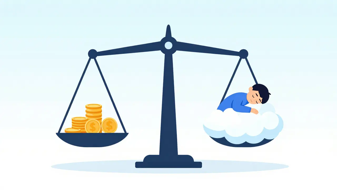 Концепция баланса между стоимостью страхования валютных рисков и спокойствием инвестора.