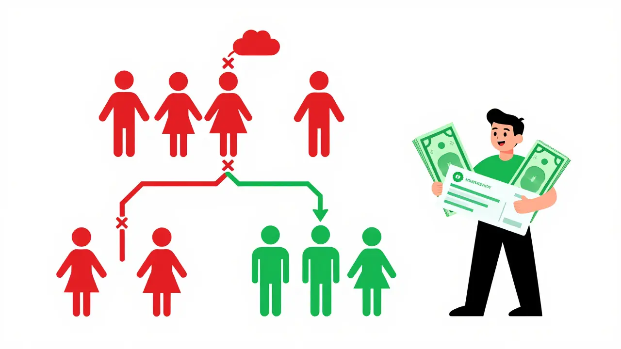 Схема семейного древа, показывающая, какие родственники дают право на налоговый вычет