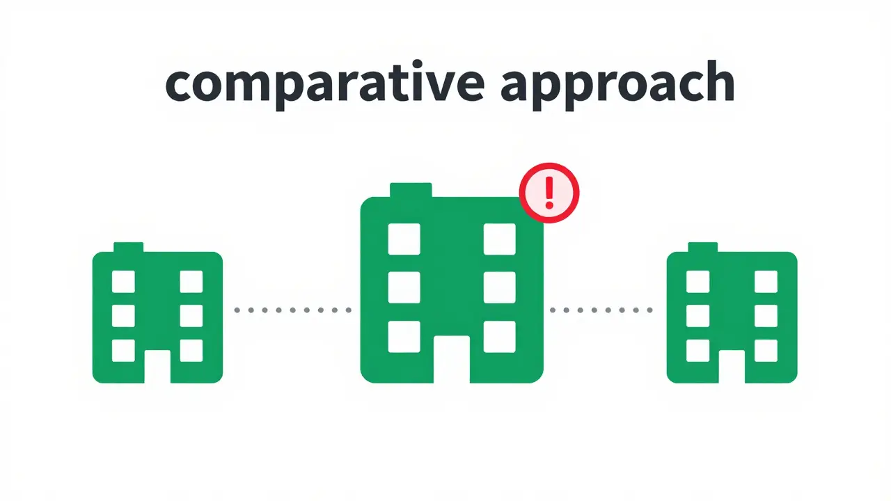 Сравнение квартиры с объектами-аналогами в стиле плоского дизайна