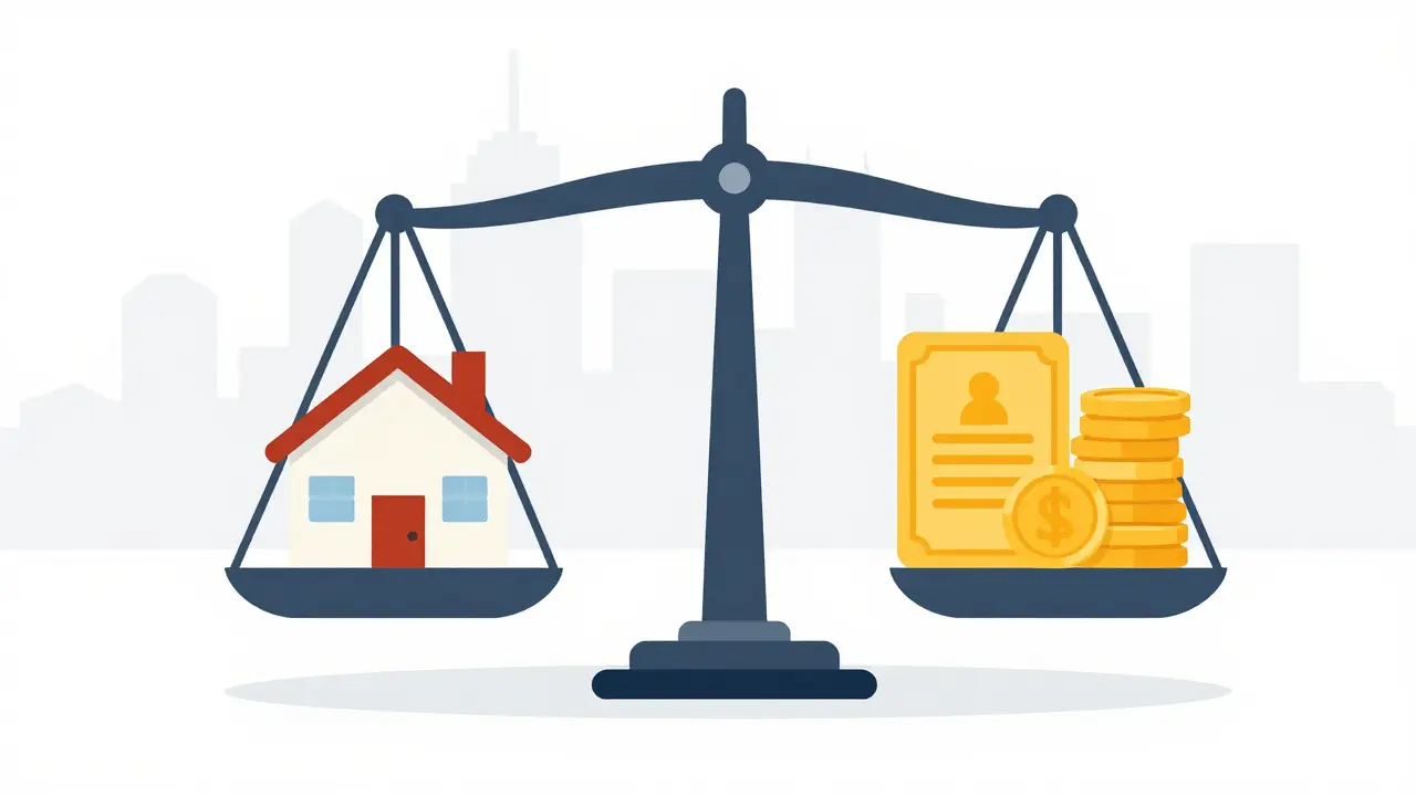 Весы, уравновешивающие стоимость жилья, маткапитал и личные сбережения